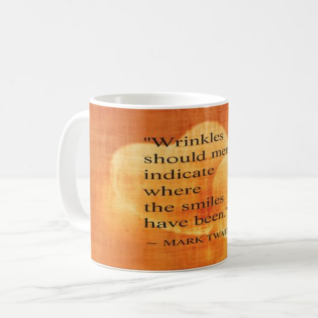 Mark Twain Birthday Quote With Hearts Coffee Mug (Front Left)