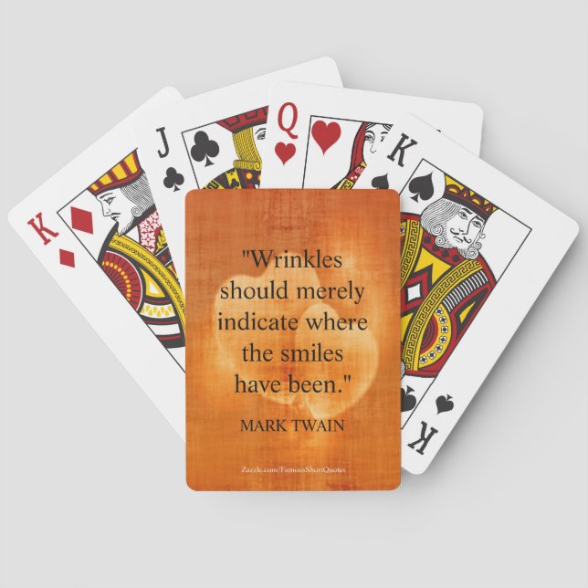 Mark Twain Birthday Quote With Hearts Playing Cards (Back)
