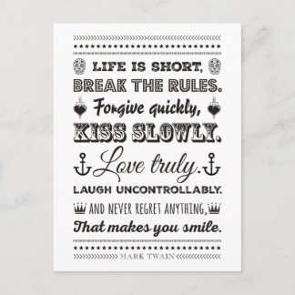 Mark Twain - Break the Rules Postcard
