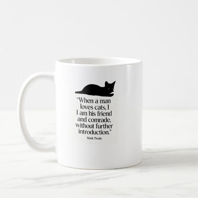  Mark Twain Cat Quote Mug (Left)