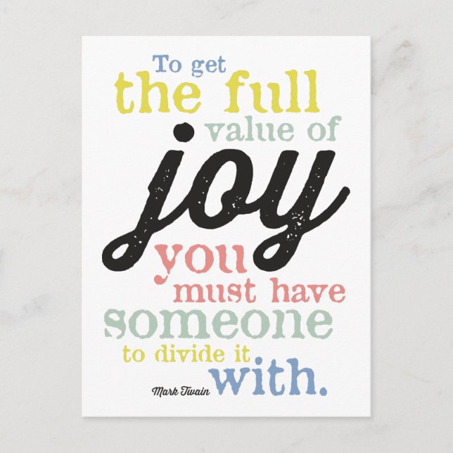 Mark Twain - Joy Postcard (Front)