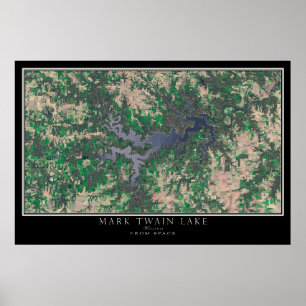 Mark Twain Lake Missouri Satellite Poster Map
