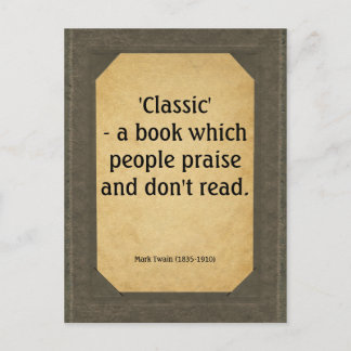 Mark Twain quote on books Postcard