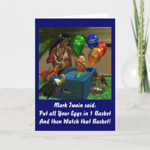 Mark Twain's Basket Birthday Card