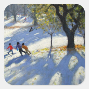Markeaton Park early snow Square Sticker