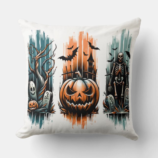 Marked by Moonlight – The Numbered Graves Throw Pillow (Front)