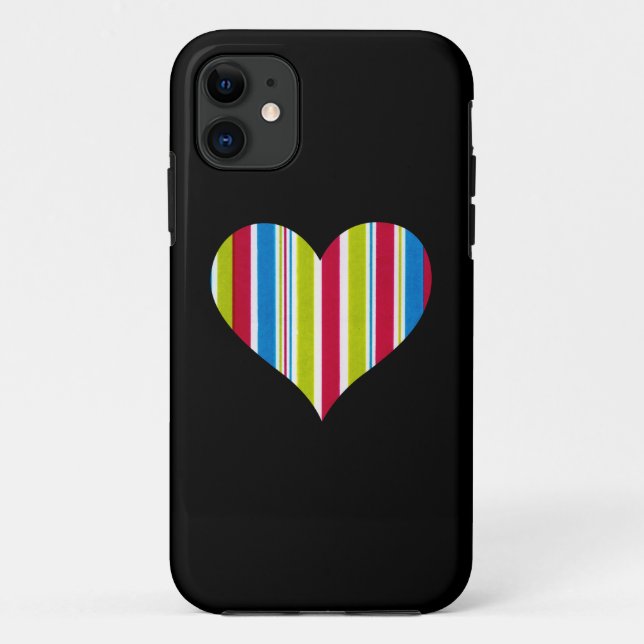Marker Lines - Green Red Blue - Love Heart Case-Mate iPhone Case (Back)