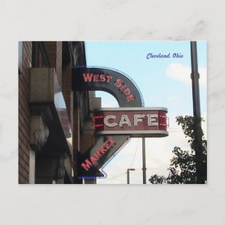 Market Cafe Sign, Cleveland Ohio postcard