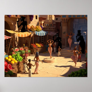 Market Day in Ancient Egypt Poster