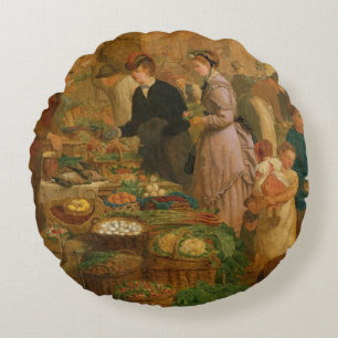 Market Day Round Pillow