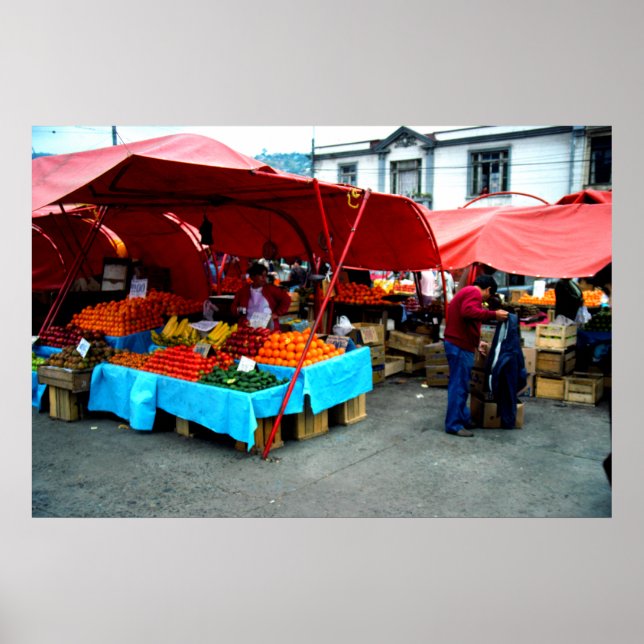 Market day, Valparaiso, Chile Poster (Front)