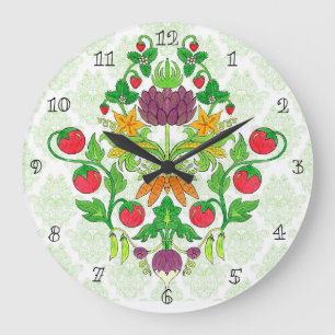 Market Fresh Damask Large Clock