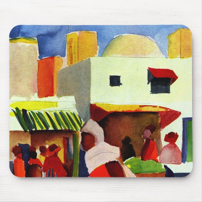 Market in Algiers by August Macke Mouse Pad (Front)