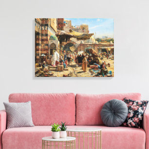 Market in Jaffa   Gustav Bauernfeind   Canvas Prin