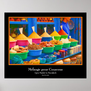 Market in Marrakech - Mélange pour Couscous Poster