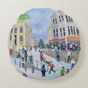 Market Jew Street Penzance Round Pillow