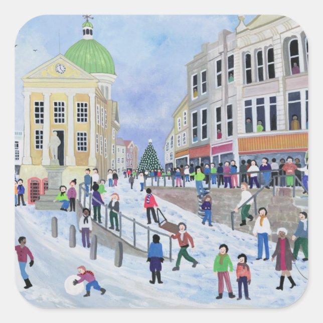 Market Jew Street Penzance Square Sticker (Front)