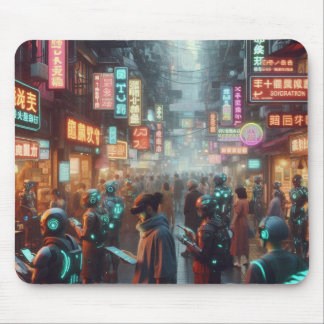 Market of Neon Wonders Mouse Pad