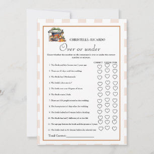 Market Over or under bridal shower game Card