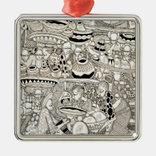 Market place metal ornament