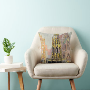 Market Place, Nuremberg, 1928 by Grant Wood Throw Pillow