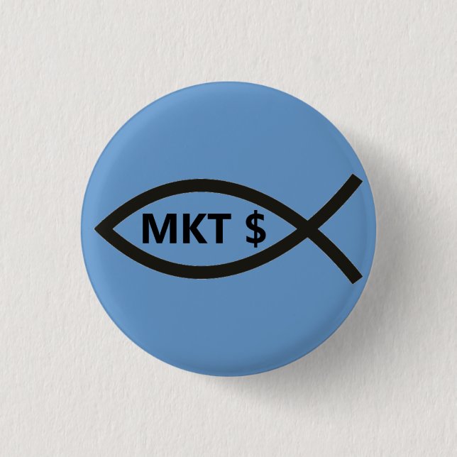 Market Price Fish 1 Inch Round Button (Front)