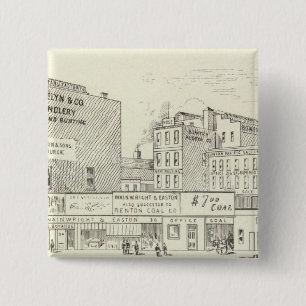 Market, Sacramento and California North Side 2 Inch Square Button
