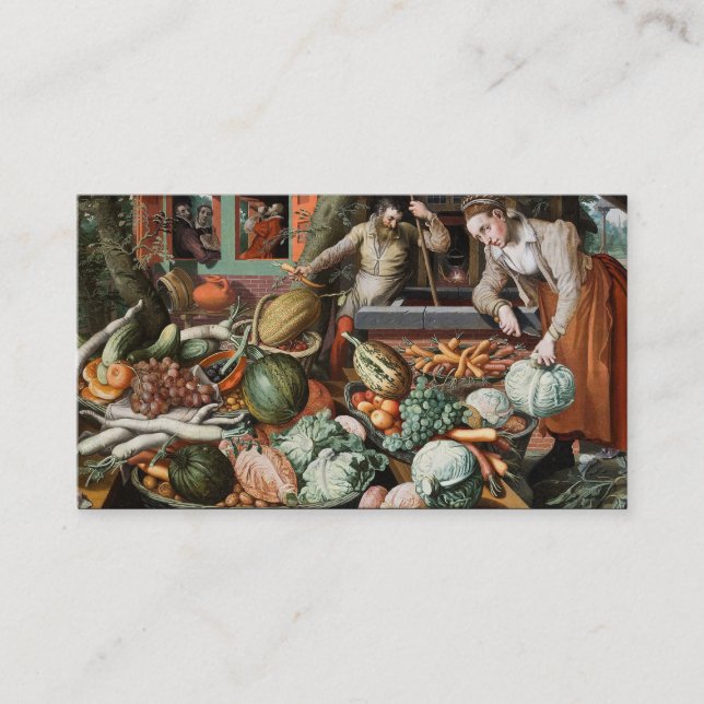 "Market Scene" custom business cards (Front)