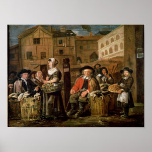 Market Scene Poster