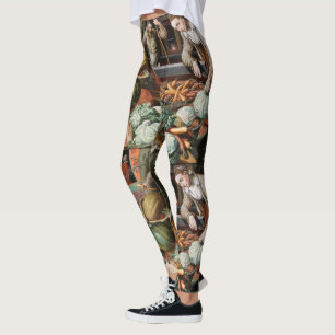 “Market Scene” vintage art leggings