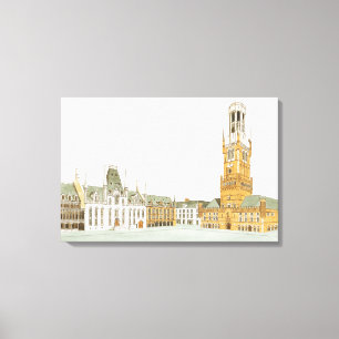 Market Square. Bruges Belgium Canvas Print