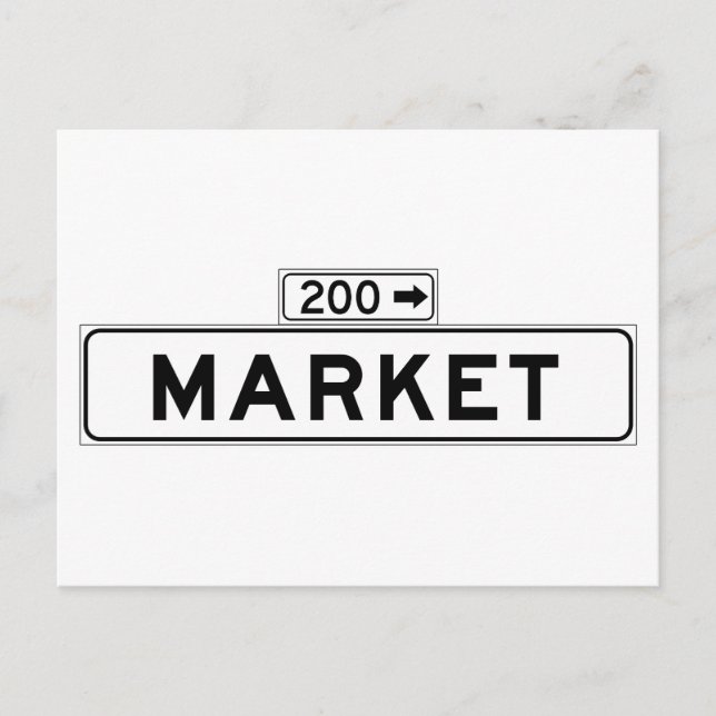 Market St., San Francisco Street Sign Postcard (Front)