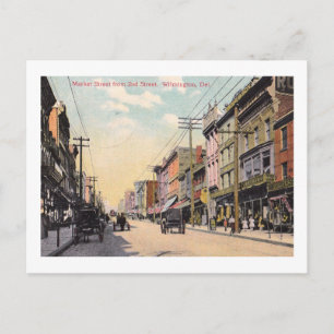 Market Street, Wilmington DE 1909 Vintage Postcard