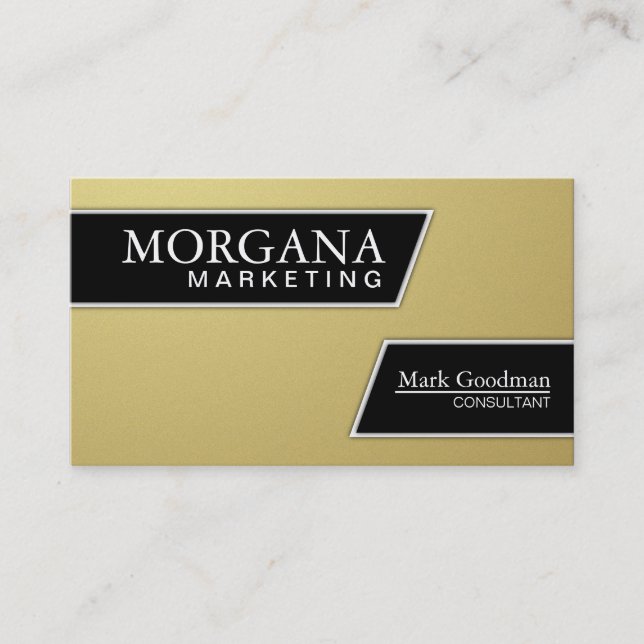Marketing Consultant Business Card - Gold & Black (Front)