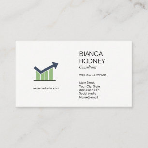 Marketing Consulting   Bar Graph Analytics Dots Business Card
