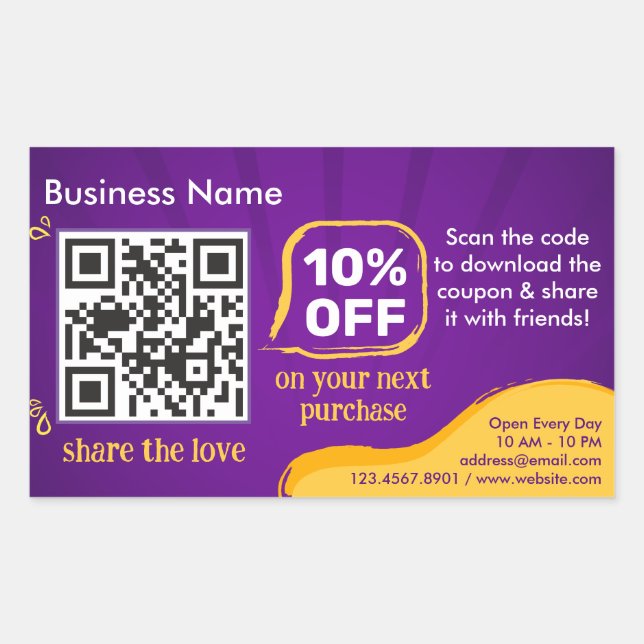 Marketing Discount QR Code To Scan For Customer Sticker (Front)