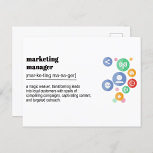 marketing manager definition print  postcard