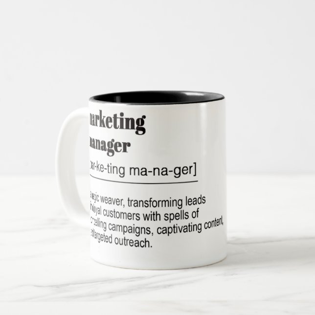 marketing manager definition print  Two-Tone coffee mug (Front Left)