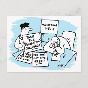 Marketing Manager is Enduring a Sales Pitch Postcard