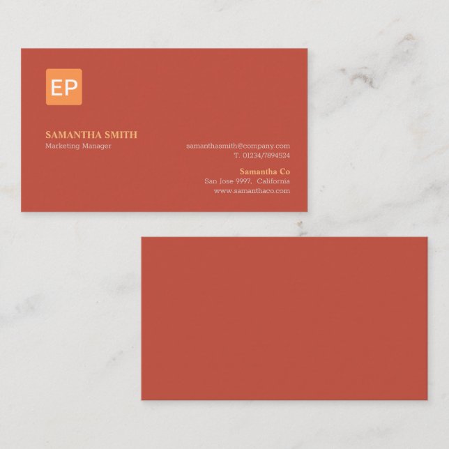 Marketing Manager Red Orange Standar Business Card (Front/Back)