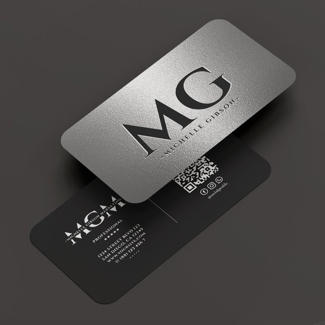 Marketing Professional Elegant Silver Black Modern Business Card (Marketing Professional Elegant Silver Black Modern Business Card
)