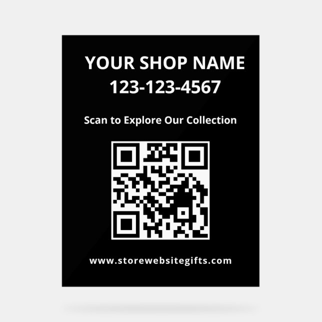 Marketing QR Code Acrylic Sign (Front)