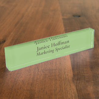 Marketing Specialist Green Acrylic Nameplate