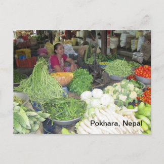 Marketplace in Pokhara Postcard