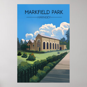 Markfield Park Haringey London Travel Poster