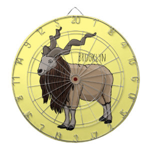 Markhor goat cartoon illustration dartboard