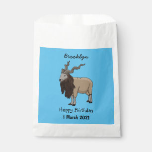 Markhor goat cartoon illustration favour bag