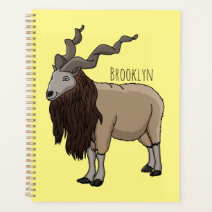 Markhor goat cartoon illustration planner