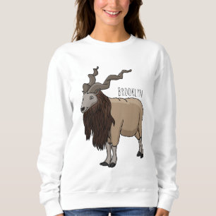 Markhor goat cartoon illustration sweatshirt
