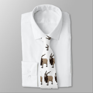 Markhor goat cartoon illustration tie